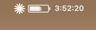 Claude Code usage in the menu bar: a battery and 3:52:20 until reset