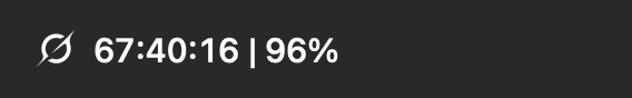 Grok CLI usage in the menu bar: 67:40:16 until reset, 96% left