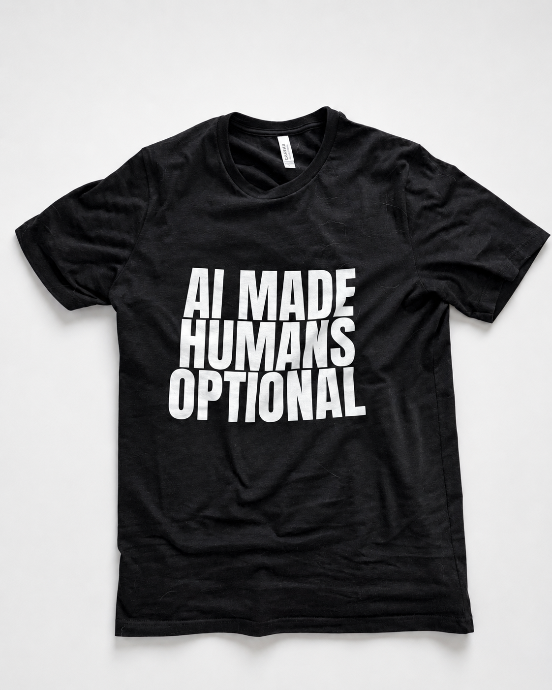 Black Human Optional T-shirt that says AI Made Humans Optional